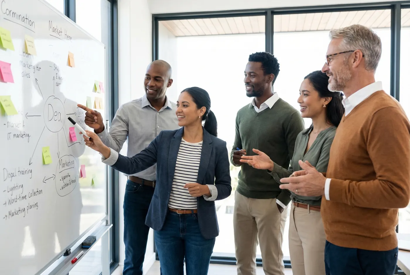 Equipo multidisciplinario de profesionales analizando casos en una junta, representando el trabajo en equipo y la coordinación