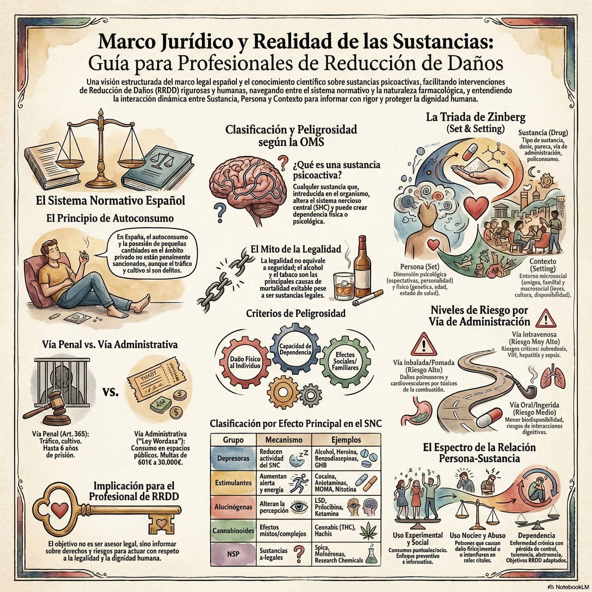 Infografía: Reducción de Daños - Marco Jurídico y Sustancias